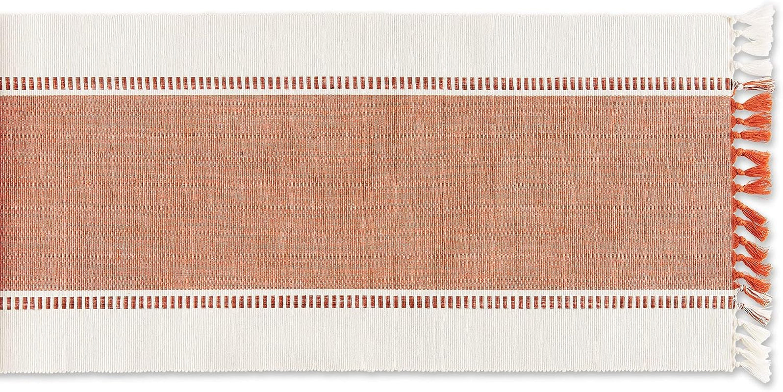 dobby-stripe-table-runner-13x72-burnt-orange-cream-background