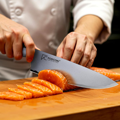 Japanese Chef Knife 8 Inch Kitchen Sharp Knife High Carbon Steel AUS10 with Ebony Wood Handle Professional Chefs Knife for Cutting Meat Vegetable8