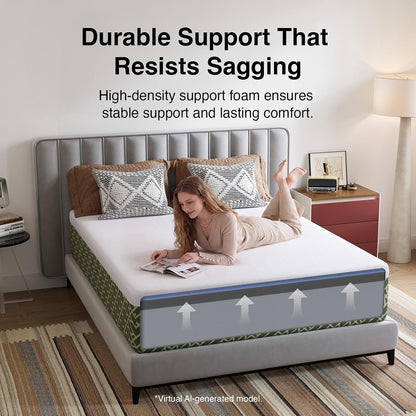 King Gel Memory Foam Mattress 10 Inch for Pressure Relief6