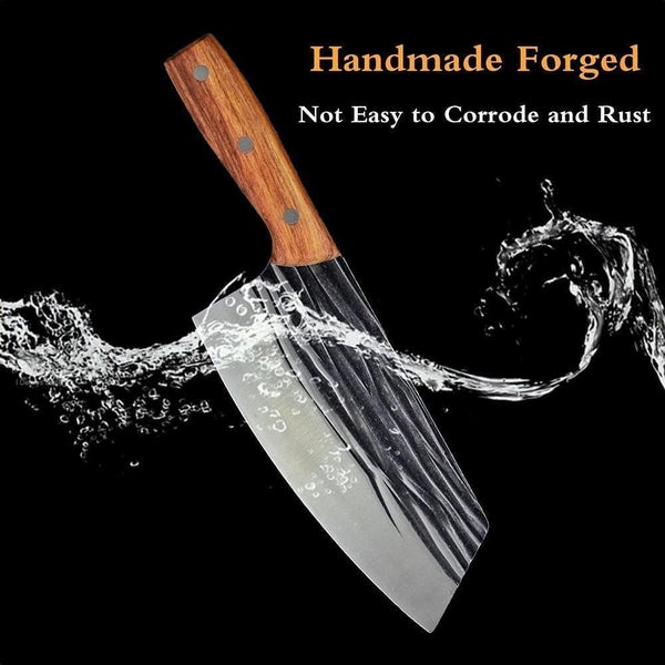 Meat Cleaver, 8 Inch Kitchen Knife Wood Handle Handmade Forged Stainless Steel Butcher Knives Cleaver Slicing Knife5