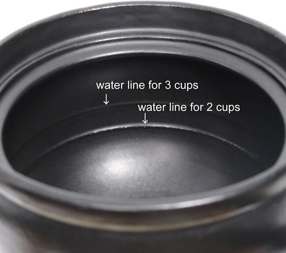 DONABE Clay Rice Cooker Pot Casserole Japanese Style Made in Japan for 2 to 3 Cups with Double Lids, Microwave Safe6