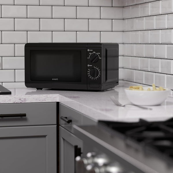 Microwave Oven 700-Watts Compact Mechanical with 5 Power Settings, Defrost, Full Range Temperature Control and Removable Glass Turntable, 0.7-Cu.Ft., Black3