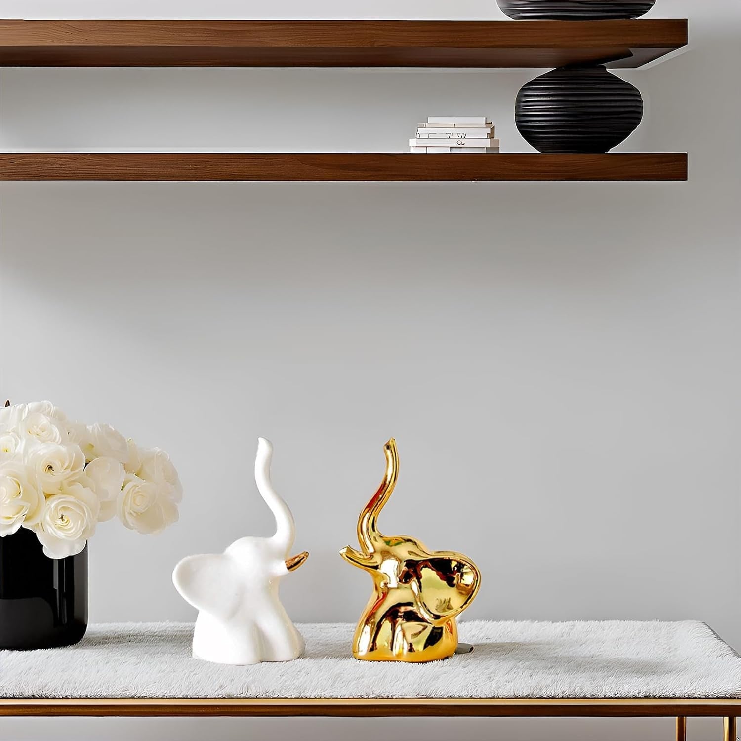 home-decor-elephant-statues-1-pair-small-decorative-accents-for-shelves-livingroom-and-bedroom-gold-and-white