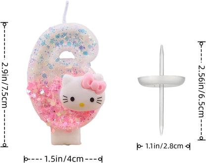 Anime Birthday Number 6 Candles, Cute Birthday Cake Decorations, Perfect for Party Supplies3