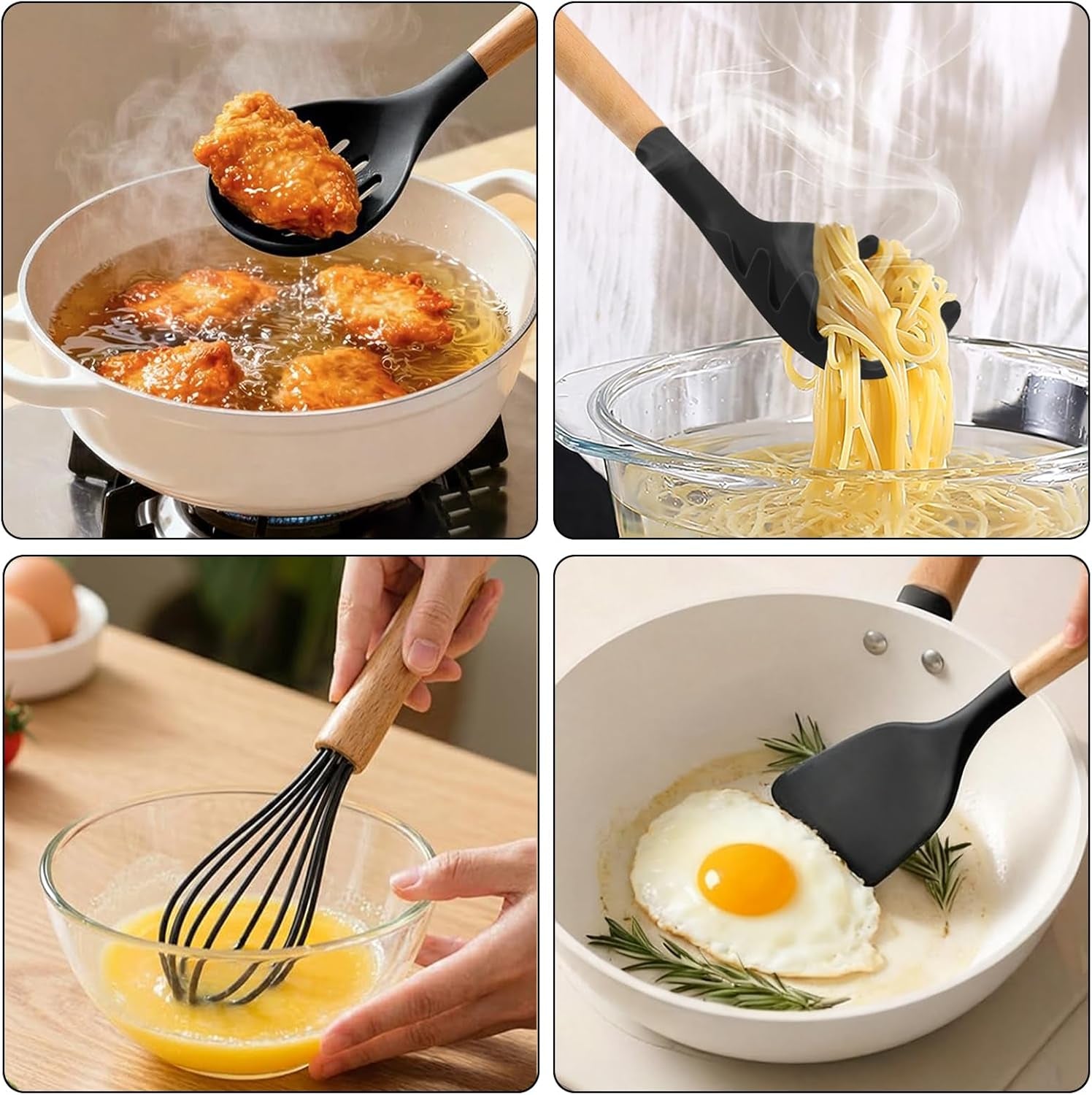 silicone-cooking-utensil-set-10-pcs-cooking-kitchen-utensils-set-nonstick-kitchen-utensils-446-f-heat-resistant-cookware-tools-of-spoon-brush-whisk-spatula-turner-tongs-black