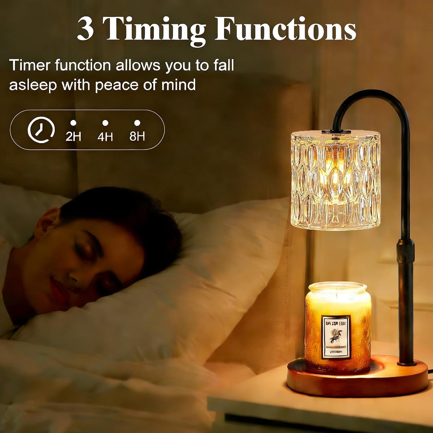 electric-candle-warmer-lamp-with-timer-dimmable-candle-lamp-with-adjustable-height-wax-melter-for-jar-candles-wood-base-floral-home-decor-gifts-for-women-mom-walnut-wood