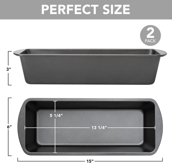 Extra Large Bread Pan, 13" X 5" Long Loaf Pan, Nonstick Baking Pan, Rectangular Loaf Tin, Set of 22