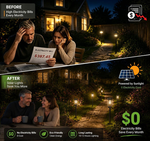 Solar Pathway Lights Outdoor, 8 Pack Tungsten Filament Solar Lights, 3 Modes Auto On/Off, IP65 Waterproof, Dusk to Dawn Solar Garden Lights for Yard, Driveway, Lawn, Walkway & Landscape5