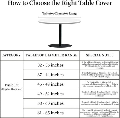 Round Fitted Tablecloth with Elastic Edge for up to 32"-36" round Table, Waterproof Tablecover for Camping, Indoor, Outdoor, Holiday, Summer, Boho2