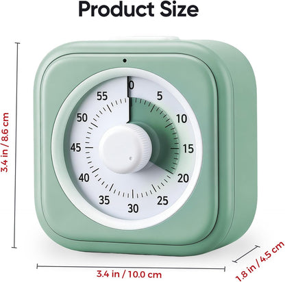 60 Minute Visual Timer for Kids, Silent Countdown Clock, Time Management Tool for Homeschool Study Supplies, Classroom, Home, Kitchen, Desk (Green)7