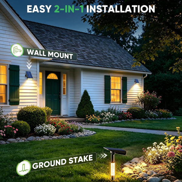 Solar Spot Lights Outdoor Waterproof, Warm White 4 Pack5
