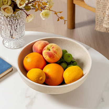Large Decorative Fruit Bowl,10.43" Modern Snack Candy Bowl Beige | Sandstone Look,Minimalist,For Kitchen Counter,Dining Room Table Centerpiece Decor,Entryway,Home,Office,Hotel,Cafe,Bar7