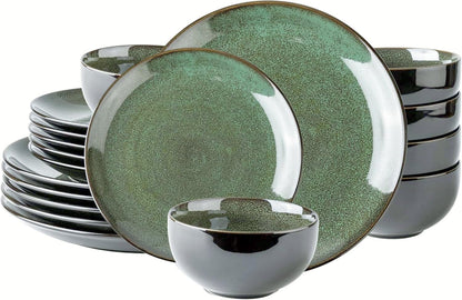 Ceramic Dinnerware Sets for 6,18Pcs Porcelain Plates and Bowls Set1