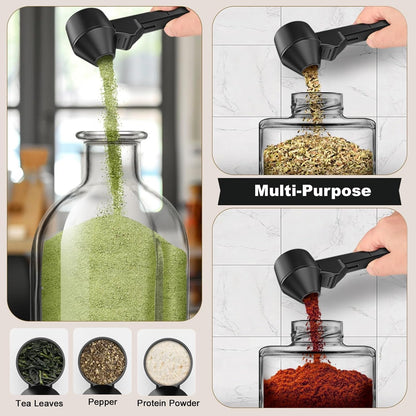 Coffee Scoop & Funnel for Reusable K Cup Refillable Coffee Pods, Coffee Measuring Spoon 2 Tablespoon Capacity, Scoop with Funnel for Ground Coffee, Protein Powder, Tea (Black, 1 Pack)6