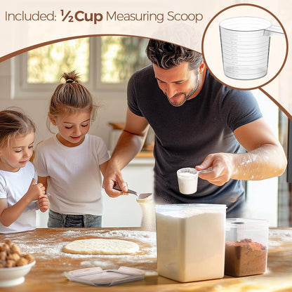 Airtight Flour and Sugar Container 2.6Qt & 5.5Qt 3Pack, Wide Mouth7