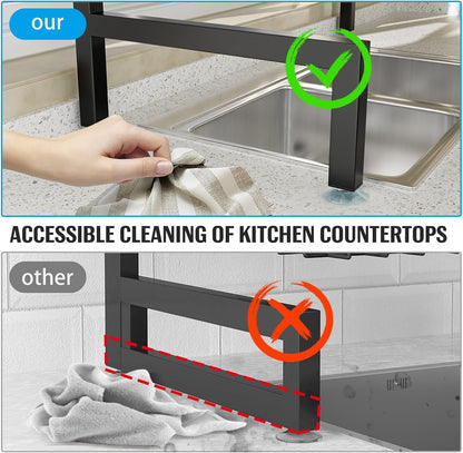 4 Baskets 2-Tier over the Sink Dish Drying Rack, 26.57"-35"4