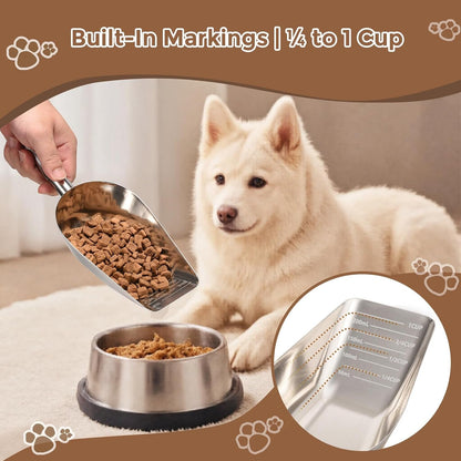 Pet Cat-Dog Food-Scoop Measuring 1-Cup - Food-Grade 304 Stainless Steel Material | 1-Cup Capacity | Precision Scale Measurements4