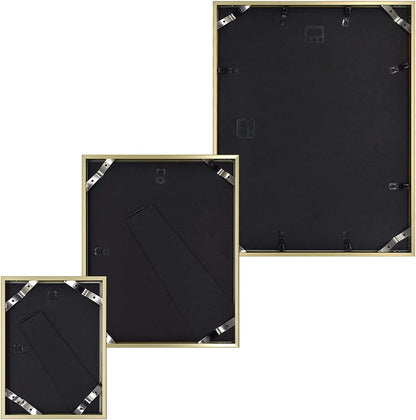 7 Pack Gold Aluminum Frame with White Mat, Real Glass5