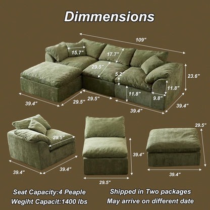 Cloud Couch Sectional, Boneless Modular Sofa for Living Room3