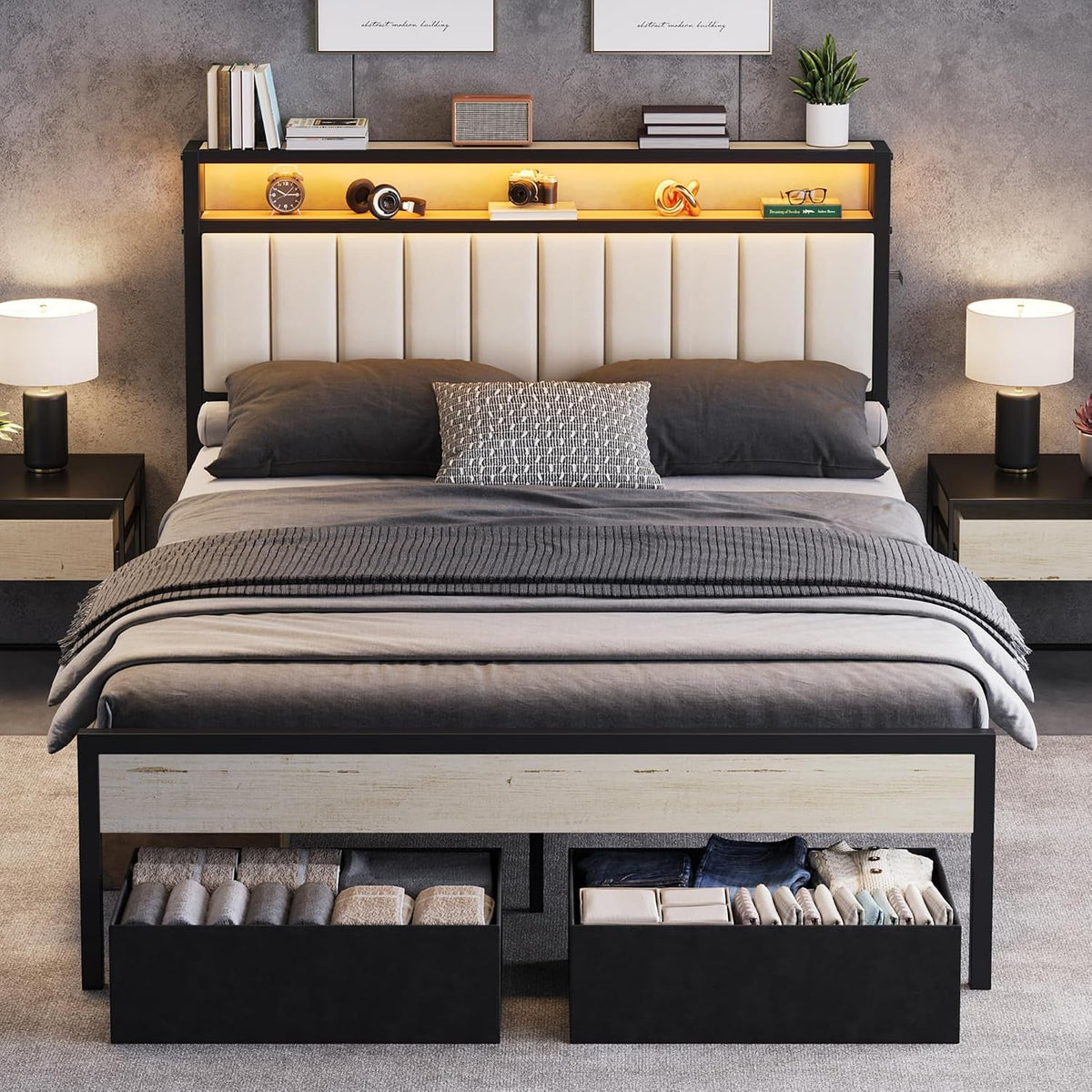 queen-bed-frame-with-led-lights-2-tier-storage-headboard