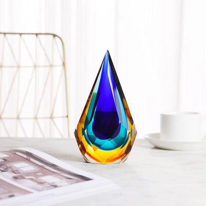 Hand-Blown Glass Sculpture Glass Decor Murano-Style Glass Statue and Figurine Wonderful Gift, Blue and Green Color3