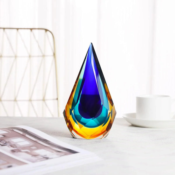 Hand-Blown Glass Sculpture Glass Decor Murano-Style Glass Statue and Figurine Wonderful Gift, Blue and Green Color3