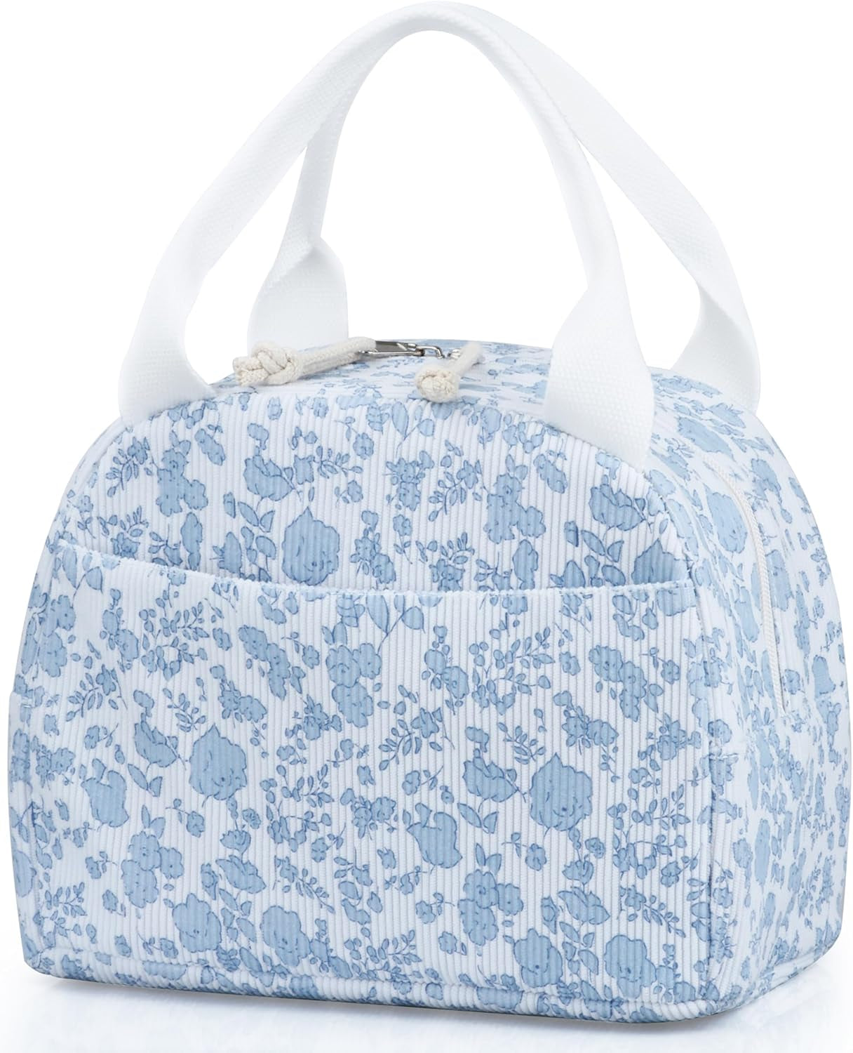 lunch-bag-insulated-lunch-box-for-women-reusable-large-capacity-cooler-bag-for-adult-small-leakproof-cute-corduroy-lunch-tote-for-work-office-travel-picnic-corduroy-blue-flower