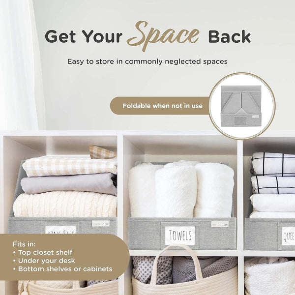 Trapezoid Closet Shelf Organizer, Baskets for Organizing, Storage Baskets for Shelves, Cubbies Storage Bins for Clothes, Gray6