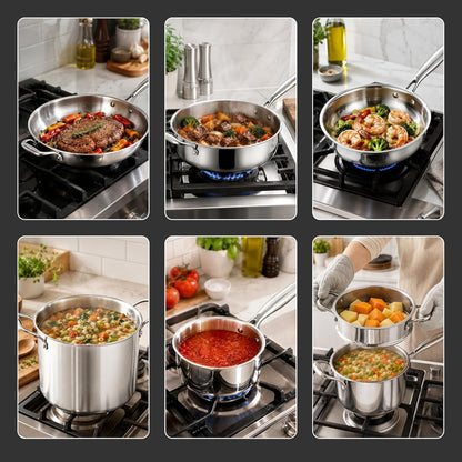 11-Piece 5-Ply Stainless Steel Cookware Set, Pots and Pans9