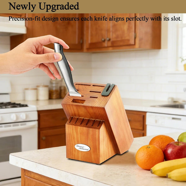 Knife Block Set Kitchen Knives Built-In Sharpener6