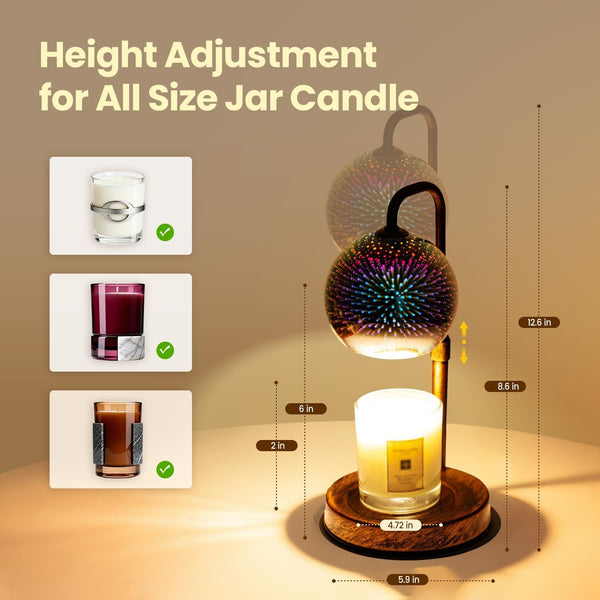Candle Warmer Lamp with Timer, Dimmable, Adjustable Retro 2 Bulbs4