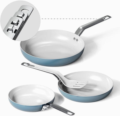 Nonstick Frying Pans Skillets, 3 Pcs Ceramic Coating Pans Set | Swiss Nonstick Coating, Pfas/Ptfe/Pfoa-Free, Stackable Design, Oven & Dishwasher Safe, 8/9.5/11 Inch1