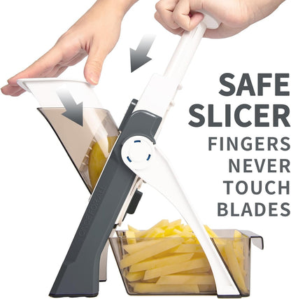 Safe Mandoline Slicer Kitchen, All in 1 Vegetable Slicer, Gray2