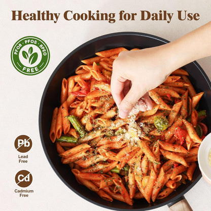 20Pcs Nonstick Pots and Pans Set, Black Titanium Cookware Set | Healthy Kitchen Cooking Set, Induction Compatible, Dishwasher Safe, PFOA/PFOS Free5