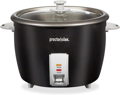 Rice Cooker & Food Steamer, 30 Cups Cooked (15 Cups Uncooked) | Includes Steam and Rinsing Basket , Measuring Cup & Spatula | Easy 1 Touch Controls | Black | 37555MN1