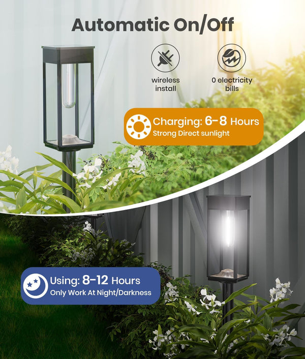 Bright Solar Pathway Lights, 8 Pack, 3 Heights, Cool White, IP656