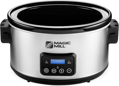 8.5 Quart Extra Large Programmable Slow Cooker with Digital Adjustable 20 Hour Timer, 3 Cooking Settings, Brushed Stainless Steel, with Intelligent Lid Lock7
