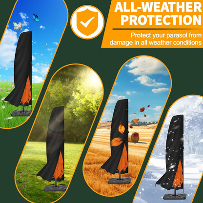 Umbrella Covers for Patio Umbrellas 9-13 Feet,Oxford Fabric Outdoor Umbrella Cover Waterproof Uv-Resistant Protection for Offset Umbrella & Parasol (Fits Cantilever Umbrella up to 9′S/13′R)7
