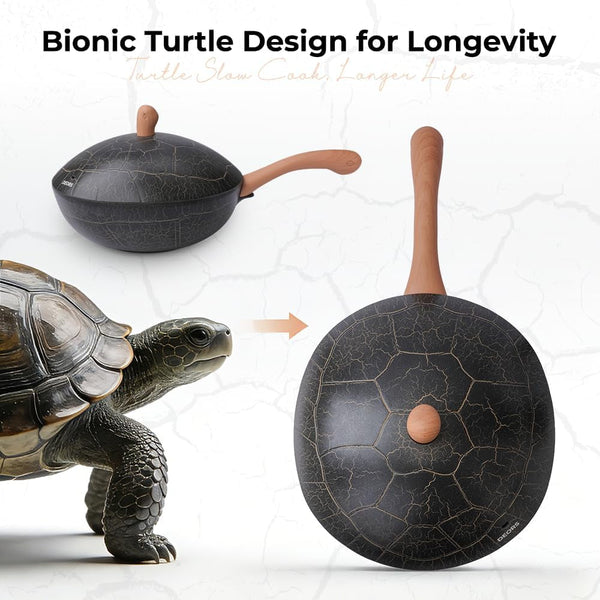 Bionic Turtle 12 Inch Nonstick Wok with Lid, Non Toxic, PFAS & PFOA Free, Dishwasher Safe, Compatible with All Stovetops, Durable Stir Fry Pan for Home Cooking2