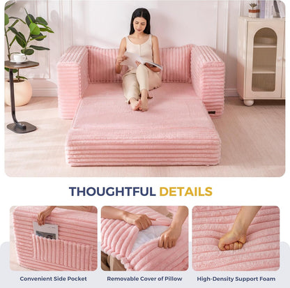 Convertible Sofa Bed, Pull-Out Loveseat Couch Bed for Small Space6