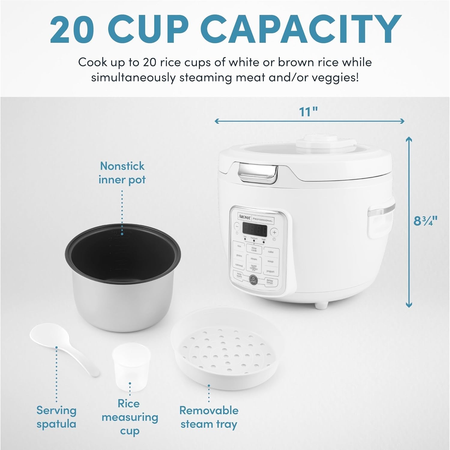 ®-professional-digital-rice-cooker-10-cup-uncooked-20-cup-cooked-slow-cooker-multicooker-steamer-oatmeal-cooker-auto-keep-warm-saute-then-simmer®-4-qt-white-arc-1230w