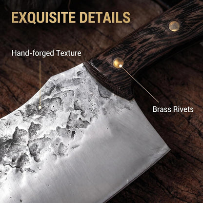 Meat Cleaver, 7.5 Inch Handmade Forged Chinese Chef Knives Stainless Steel Kitchen Knife Slicing Butcher Knife Bone Chopping Knives4