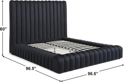 Avalon Velvet Upholstered Luxurious Platform Bed2