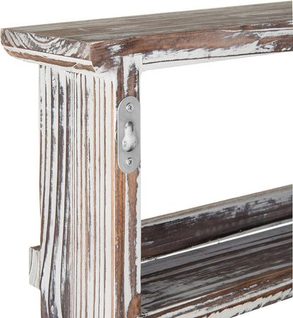 4 Tier Torched Wood Spice Rack Wall Mount Rustic Seasoning Shelf6