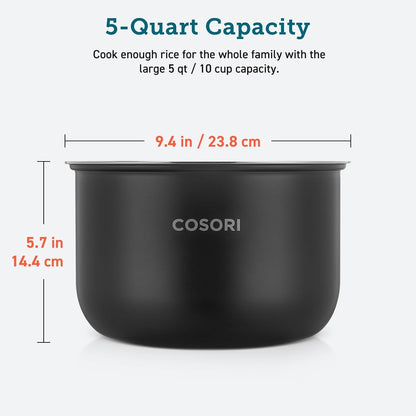 Rice Cooker 10 Cup Inner Pot, Ceramic Coating, CRC-R501-KUS Only | Non-Stick Ceramic Coating, Easy to Clean, BPA, PFOA & Pfos-Free, Dishwasher Safe, Large Capacity for Family Meals3