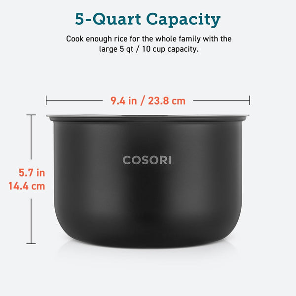 Rice Cooker 10 Cup Inner Pot, Ceramic Coating, CRC-R501-KUS Only | Non-Stick Ceramic Coating, Easy to Clean, BPA, PFOA & Pfos-Free, Dishwasher Safe, Large Capacity for Family Meals3