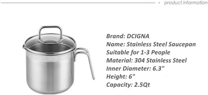 Stainless Steel Saucepan with Glass Lid, Sauce Pan, 2.5 Quart Cooking Pot, Perfect for Boiling Milk, Sauce, Gravies, Pasta, Noodles7