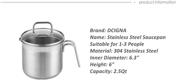 Stainless Steel Saucepan with Glass Lid, Sauce Pan, 2.5 Quart Cooking Pot, Perfect for Boiling Milk, Sauce, Gravies, Pasta, Noodles7