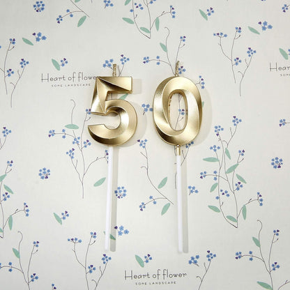 50Th Birthday Candles,Gold Number 50 Cake Topper for Birthday Decorations Party Decoration3