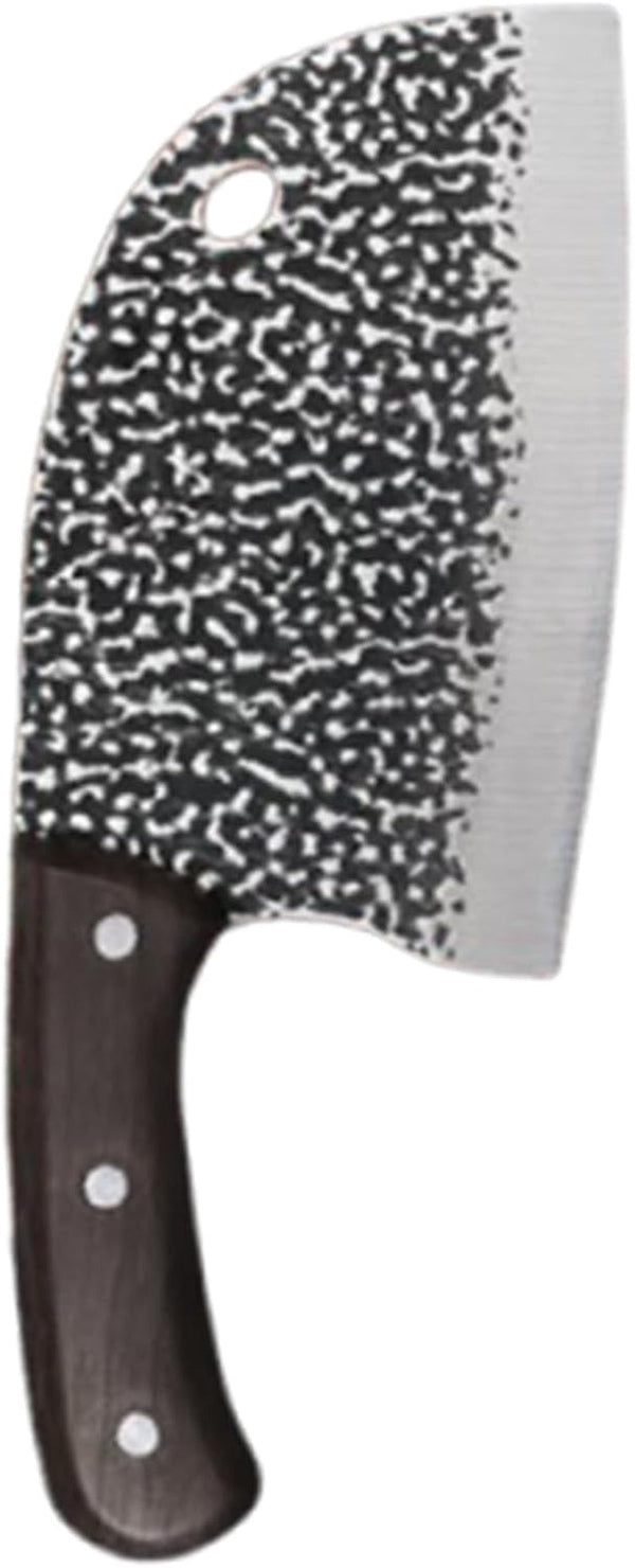 Chinese Meat Cleaver Knife with Hammered Carbon Steel Blade and Plastic Handle, Safe Use and Reduces Hand Fatigue, for Restaurant and Commercial Kitchen Meat Cutting1